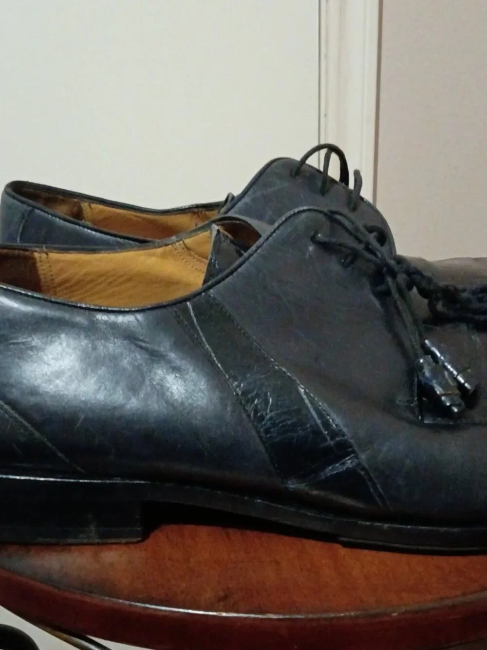 Mezlan Giovanni Black Leather Square Toe Oxford Men’s Dress Shoes Size 13B
